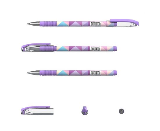 Ручка шариковая ErichKrause ColorTouch Stick Magic Rhombs 0.7, цвет чернил синий 50739