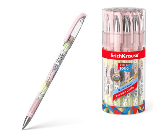 Ручка шариковая ErichKrause ColorTouch Stick Flora 0.7, цвет чернил синий 50741