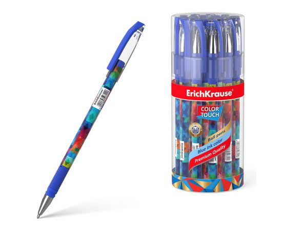 Ручка шариковая ErichKrause ColorTouch Stick Patchwork 0.7, цвет чернил синий 50742