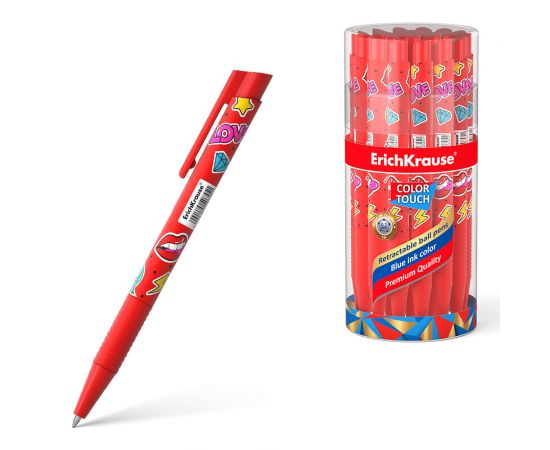 Ручка шариковая автоматическая ErichKrause ColorTouch Matic&Grip Sweet love 0.7, цвет чернил синий 50745
