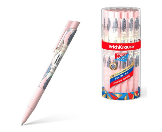 Ручка шариковая автоматическая ErichKrause ColorTouch Matic&Grip Flora 0.7, цвет чернил синий 50746