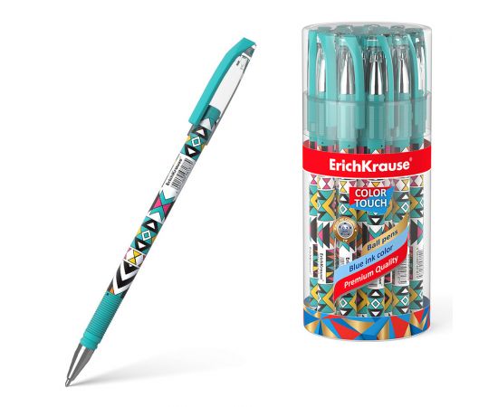 Ручка шариковая ErichKrause ColorTouch Stick Ornament 0.7, цвет чернил синий 50820