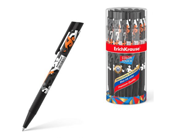 Ручка шариковая автоматическая ErichKrause ColorTouch Matic&Grip Walkers 0.7, цвет чернил синий 50823