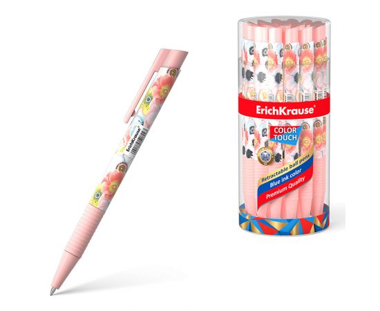 Ручка шариковая автоматическая ErichKrause ColorTouch Matic&Grip Flower Cocktail 0.7, цвет чернил синий 50824
