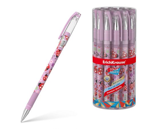Ручка шариковая ErichKrause ColorTouch Stick Ladybug 0.7, цвет чернил синий 56050