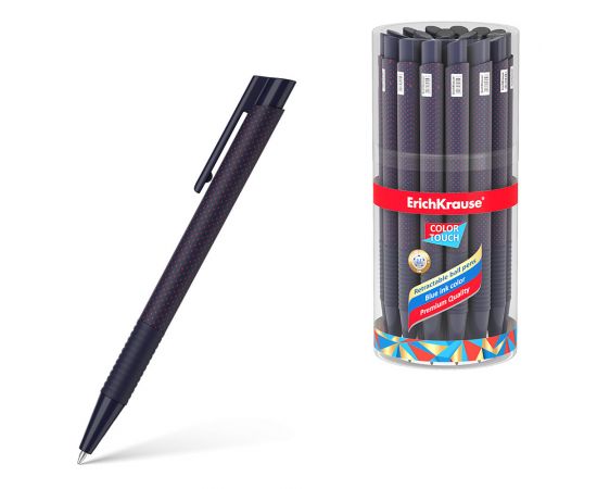Ручка шариковая автоматическая ErichKrause ColorTouch Matic&Grip Dots in Blue 0.7, цвет чернил синий 56059