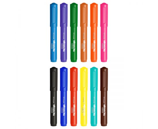 Фломастеры Luxor "Broadline", 12цв., утолщенные, смываемые, картон, европодвес 6180/12 BOX