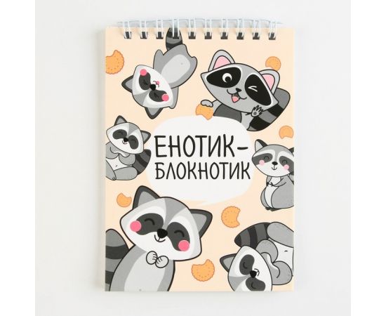 Блокнот А6, 40 л на гребне, мягкая обложка "Енотик - блокнотик" 9322253 9322253