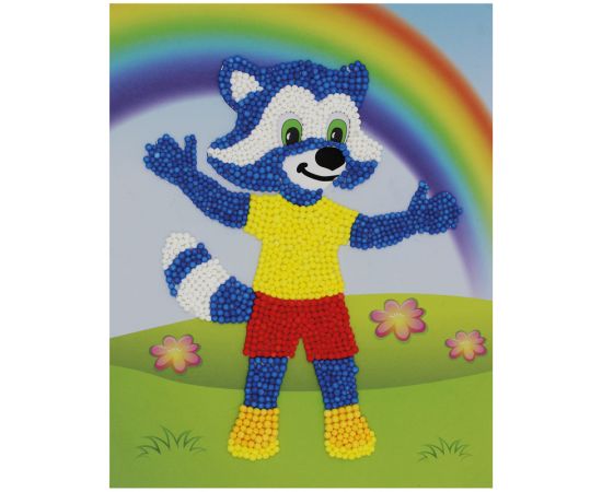 Аппликация из цветных шариков пенопласта Мульти-Пульти "Енот" AP_28186