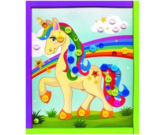 Аппликация из пуговиц Мульти-Пульти "Единорог", европодвес BC_29592