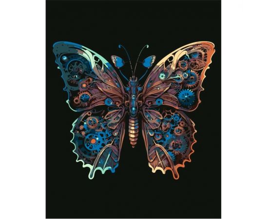 Рисование по номерам на чёрном холсте 40*50см  "Бабочка" DV-14441