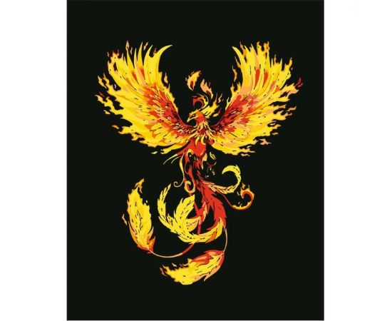 Рисование по номерам на чёрном холсте 40*50см  "Феникс" DV-14589