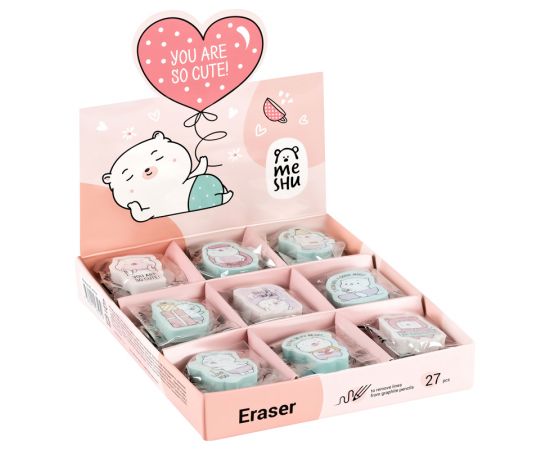 Ластик MESHU "Сute", фигурный, термопластичная резина, 40*30*13мм MS_45594