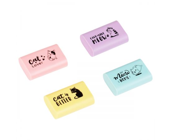 Ластик MESHU "Live, Love, Meow", термопластичная резина, 37*24*11мм MS_47153