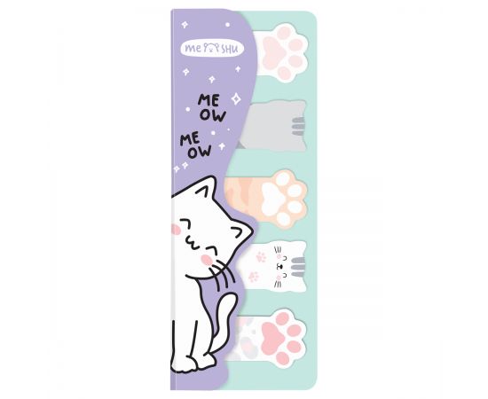 Флажки-закладкиMESHU "Meow paw", 20л*5 цветов, европодвес MS_54265