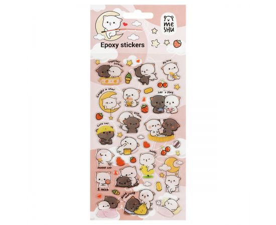 Наклейки гелевые MESHU "Cute kittens", 10*23см, пакет европодвес MS_57673
