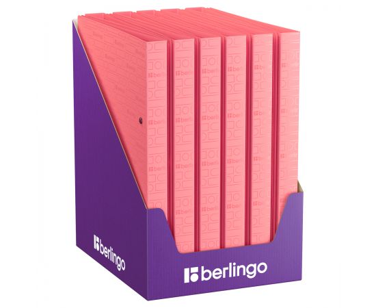 Папка на 2 кольцах Berlingo "Your Way", А4, 24мм, 600мкм, коралловая, D-кольца, с внутр. карманом RB4_2D892