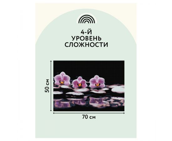 Алмазная мозаика ТРИ СОВЫ "Орхидеи", 50*70см, холст, картонная коробка с пластиковой ручкой АМ5070_47577