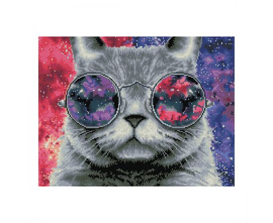 Алмазная мозаика ТРИ СОВЫ "Кошачий космос", 40*50см, холст на деревянном подрамнике, картонная коробка с пластиковой ручкой АМП4050_47621