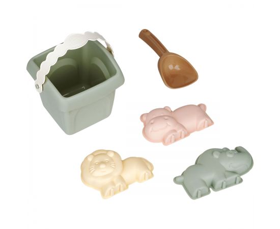 Набор для песка ТРИ СОВЫ "Зоопарк", 5 предметов (ведро, совок, 3 формочки) ПИО 020