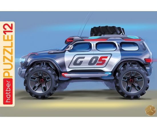 ПАЗЛЫ-ИГРА для детей 12 элементов А4ф 300х200мм в Рамке  -Внедорожник 12ПЗ4_31690