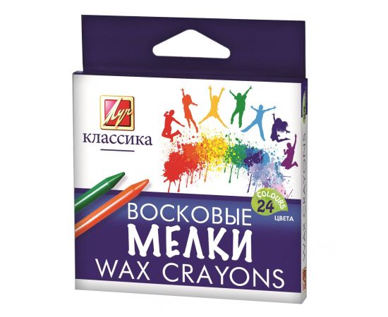 Набор воск. мелков Луч КЛАССИКА 24 цв. круглые смываемые 8 мм 12С862-08