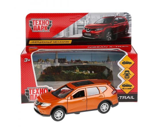 Машина металл NISSAN X-TRAIL длина 12 см, двери, багаж, инерц, золотой, 263452 263452