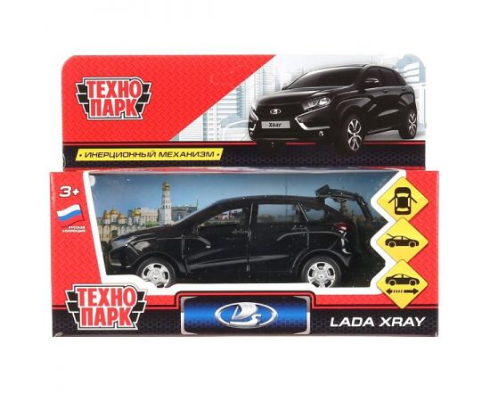 Машина металл LADA XRAY длина 12 см, двери, багаж, инерц, черный, кор. 271517 271517