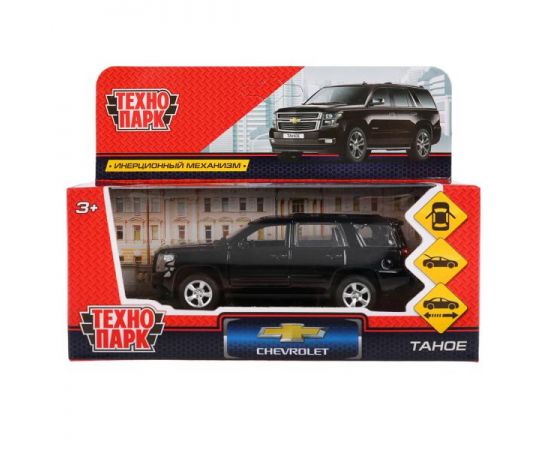 Машина металл CHEVROLET TAHOE длина 12 см, двери, багаж, инерц, черный, кор 280925 280925