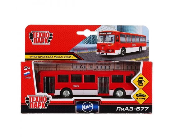 Машина металл АВТОБУС лиаз-677, 15 см, двери, инерц., кор 298066 298066