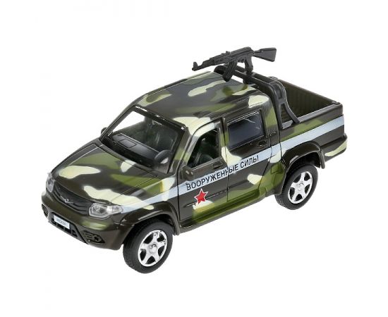 Машина металл "uaz pickup военный с пулеметом" 12см, откр.двери, инерц 298710 298710