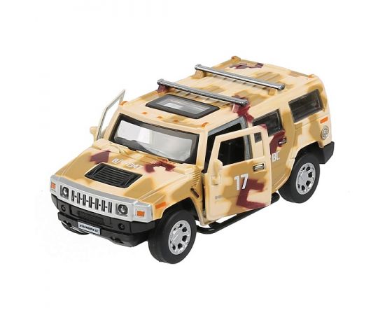 Машина металл HUMMER H2  длина 12 см, двери, багаж, инерц, КАМУФЛЯЖ, 299814 299814