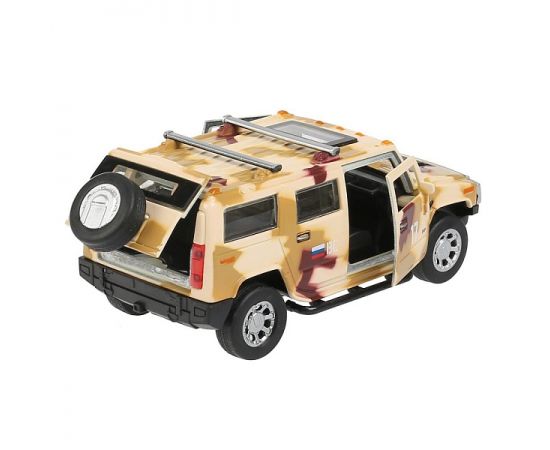 Машина металл HUMMER H2  длина 12 см, двери, багаж, инерц, КАМУФЛЯЖ, 299814 299814