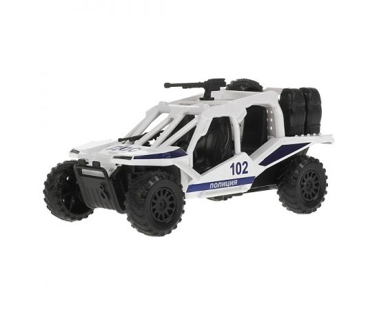 Машина металл автовездеход ПОЛИЦИЯ 12 см, пулемет, инерц, белый 306651 306651