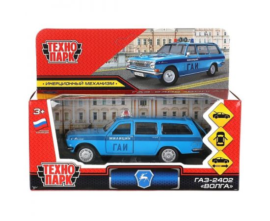Машина металл ГАЗ -2402 "волга" милиция 12 см, отк дв, баг., ин, 313458 313458
