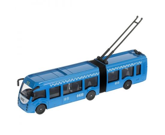 Машина металл МЕТРОПОЛИТЕН ТРОЛЛЕЙБУС с резинкой, 19 см, двери, инерц 316114 316114