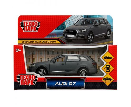 Машина металл AUDI Q7 МАТОВЫЙ длина 12 см, двер, багаж, инерц, серый 336374 336374