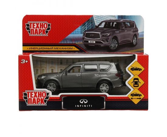 Машина металл INFINITI QX80, длина 12,5 см, двери, багаж, инер, серый 338538 338538