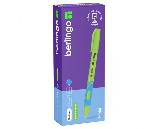 Ручка шариковая Berlingo "Initial", для левшей, светло-синяя, 0,7мм CBp_70700_L