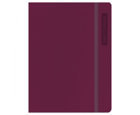 Скетчбук для акварели 40л., А5 BG "Bright. Berry", кожзам, на резинке, 200г/м2 CА540с_61743