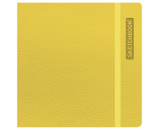 Скетчбук для акварели 40л., 145*145 BG "Bright. Yellow", кожзам, на резинке, 200г/м2 Cк40с_61740
