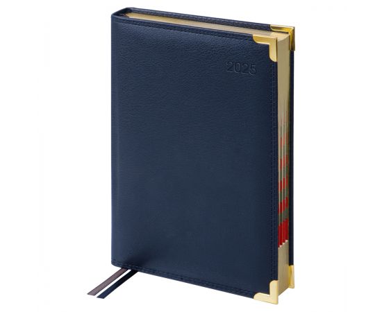 Ежедневник датированный 2025г., А5, 184л., Delucci, Фактурная кожа, зол. срез, черный DD5_90501