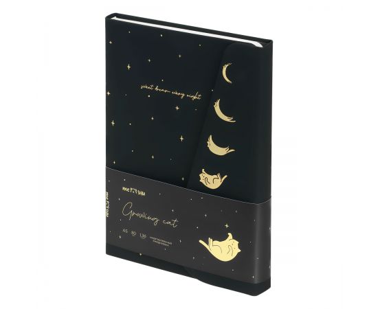 Ежедневник недатированный, А5, 136л., кожзам, MESHU "Growing cat", тон. Блок, магнитный клапан, закладка-ляссе MS_53612