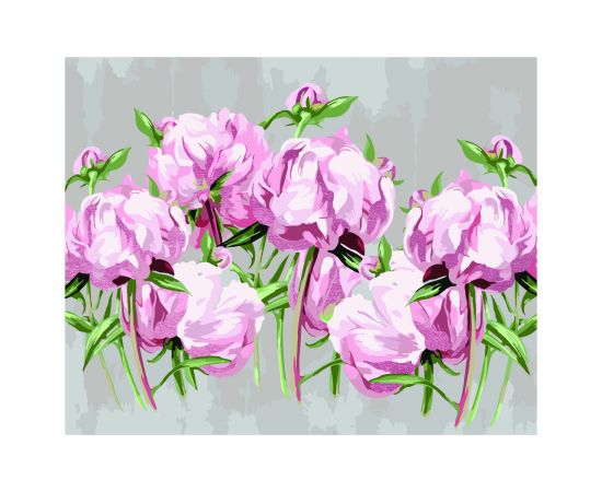 Картина по номерам на холсте ТРИ СОВЫ "Пионы", 40*50, с поталью, акриловыми красками и кистями КХп_48153