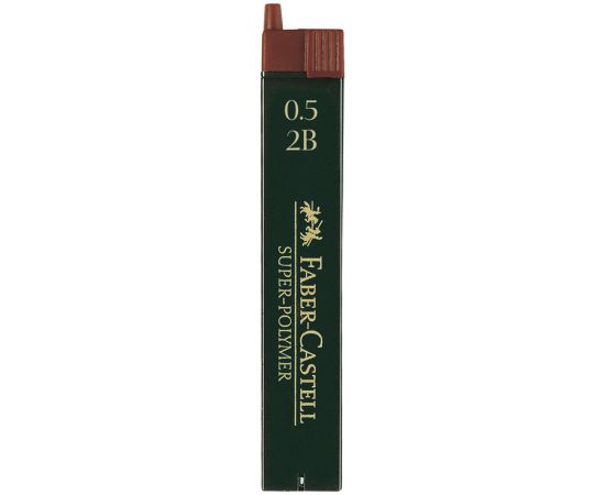 Грифели для механических карандашей Faber-Castell "Super-Polymer", 12шт., 0,5мм, 2B 120502