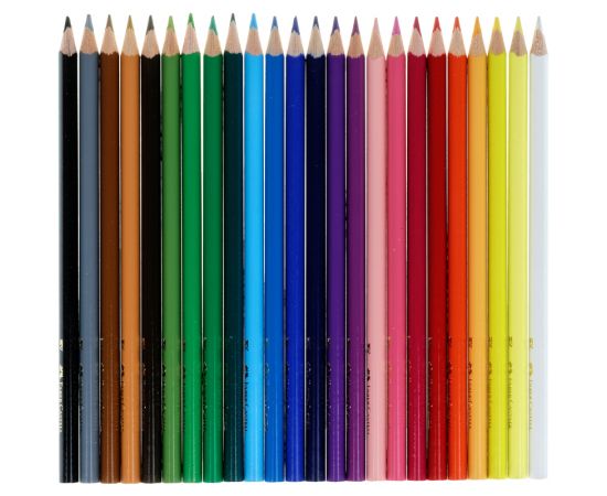 Карандаши цветные Faber-Castell "Ecopen" 24цв., трехгран., заточен., картон, европодвес, с точилкой 120524