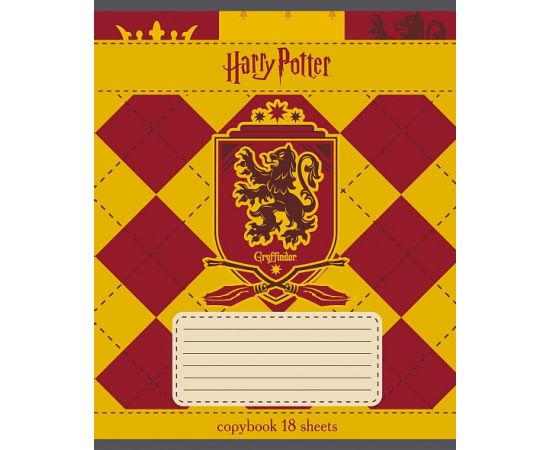 Тетрадь 18л А5ф клетка на скобе  5 диз.в блоке скругл.углы серия  -Гарри Поттер 18Т5В1