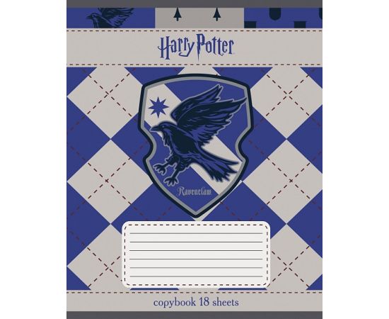 Тетрадь 18л А5ф клетка на скобе  5 диз.в блоке скругл.углы серия  -Гарри Поттер 18Т5В1