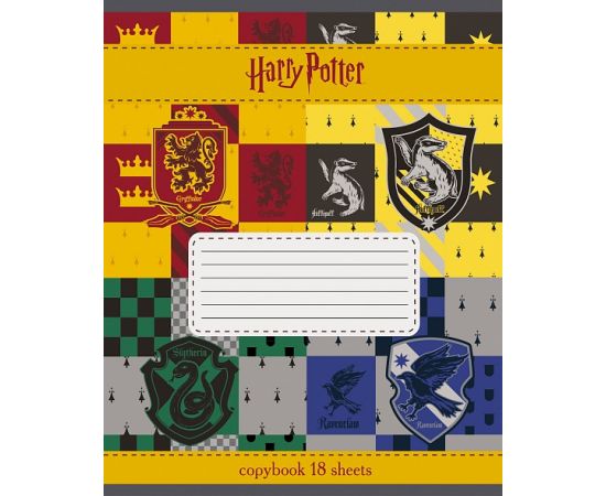 Тетрадь 18л А5ф клетка на скобе  5 диз.в блоке скругл.углы серия  -Гарри Поттер 18Т5В1