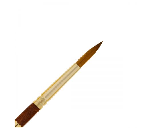 Кисть художественная синтетика имитация колонка "Классика", двухсторонняя, круглая №3, круглая  №6, складная ручка 20000306